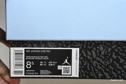 Hyperoad JORDAN “UNC” WHITE RETRO AIR 3 1019